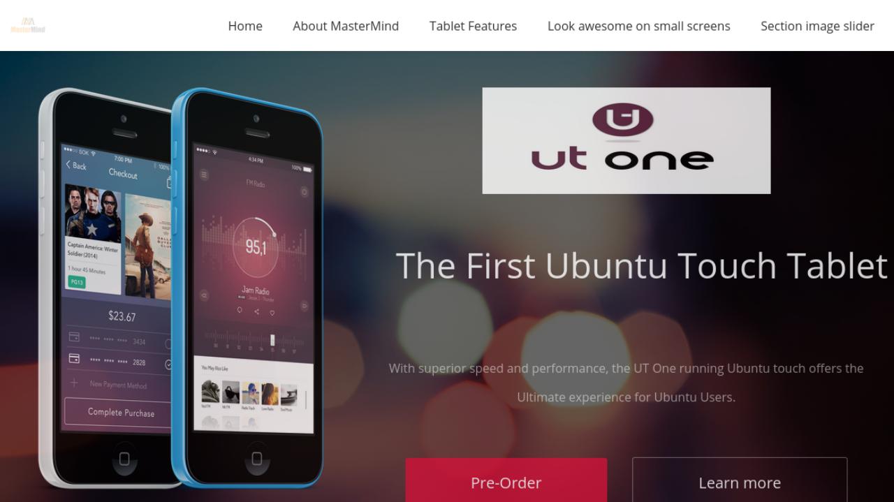 Скриншот страницы предзаказа 
планшета UT One на сайте Mastermind